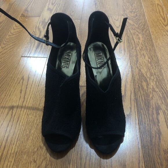 Mix No 6 black Muse Pumps / Heels / Peep toe / shoe - Picture 2 of 11